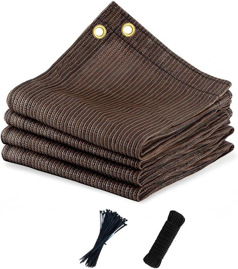 90% Sun Shade Cloth for Patio, 12x20 Ft Breathable Sunshade Fabric for Garden, UV Resisant & Privacy Protection Shade Screen for Pergola, Backyard, Deck, Balcony, Mocha