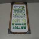 St Patrick's Day Wall Decor, Wooden May Your Troubles Be Less Irish Blessing Sign, Saint Patrick's Wood Decorative Signage Art Framed Kitchen Bedroom Office March Farmhouse Home Decorations (Green)