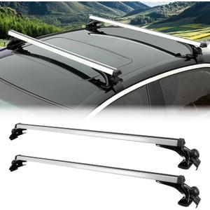 47.24in Lockable Top Roof Rack Cross Bar Universal Cargo Carrier Crossbars Replacement with Aluminum Cross Bars Rooftop Luggage Rack Rails for Kayak Canoe Bike Snowboard