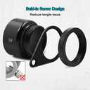 Anovo Flag Pole Rings, Aluminum Alloy Flagpole Rings 360 Rotating Anti Wrap Flag Mounting Ring, Spinning Flag Pole Clips with Carabiner for 0.75-1.02 Inch Diameter- Pack of 4 (Black)