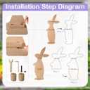 Yerliker 2 Pcs Outdoor Easter Decorations for Porch, Large Wooden Easter Bunny Porch Signs Rustic Farmhouse Decoration Spring Party Supplies for Front Door Yard Garden Decor, H: 31.6 in and 27.56 in
