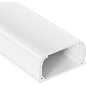 Large Cord Hider - 47in Wire Hiders for TV on Wall, Paintable Cable Hider, X-Large Cable Management Kit, Cord Hiding for Wall, W1.6in H0.8in White