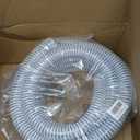 DAVCO 1.5" ID Heavy Duty Clear Pool Filter Pump Hose 25 ft - Cuttable Kinkproof PVC with Spiral Reinforcement and 4 Stainless Steel Clamps for Above Ground Pools, Intex and Coleman