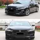 MUCO New Front Bumper Lip Compatible with Honda Accord 2018 2019 2020 2021 10th Gen 4 Door Sedan Glossy Black Front Lips