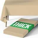 Pureegg Rectangle Table Cloth 60" x 84"  Durable Polyester Tablecloth Offers Reusable & Washable Protection, Ideal for Outdoor Party, Picnic, Wedding, Banquet and Birthday, Beige