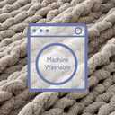 Bigacogo Chunky Knit Throw Blanket for Couch, 80x90 inches, 100% Hand Knitted with Thick Jumbo Chenille Yarn, Cozy Soft Large Rope Knot Cable Crochet Blankets for Sofa Bed Living Room, Taupe