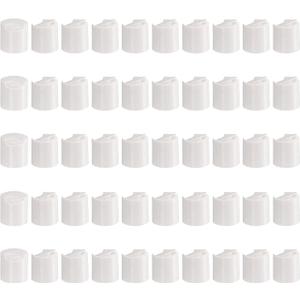 uxcell 50pcs PP Plastic Disc Top Caps, 24/410 Replacement Press Caps Durable Dispensing Lids for Squeeze Bottles, Refillable Bottles, Plastic, Empty, Shampoo, White