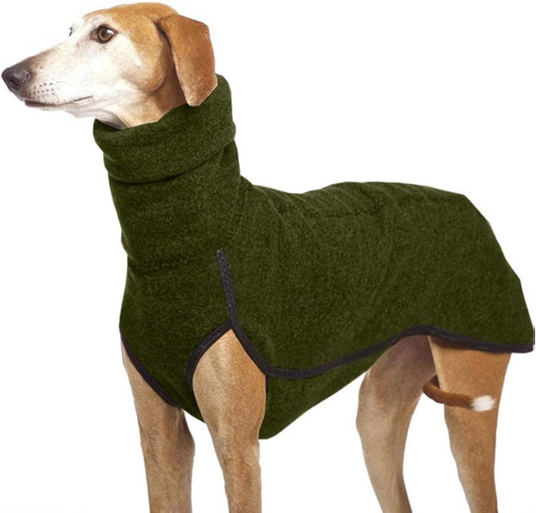 Esobo Fleece Dog Apparel Winter Warm Dog Coat Doggie Turtleneck Cozy Jacket Soft Shirt Vest Stylish Pet Outfits for Small Medium Large Dogs (Green)