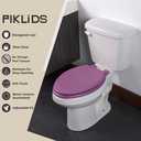 Toilet Seat, Slow Close, Soft Touch, Ultra-Smooth Matte Finish (No Orange-Peel Texture), Premium Moulded Wood, Quick Release, PIKLiDS (Purple, Elongated)