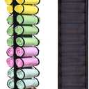 Legging Storage Bag Storage Hanger Can Holds 24 Leggings or Shirts Jeans Compartment Storage Hanger, Foldable Leggings Organizer Clothes Portable Closets Roll Holder (Black)