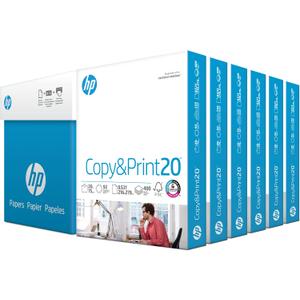 HP Printer Papers | 8.5 x 11 Paper | Copy &Print 20 lb| 6 Pack Case - 2,400 Sheets | 92 Bright | FSC Certified | 200010C