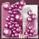 PartyWoo Metallic Hot Pink Balloons 100pcs Different Sizes of 18 12 10 5 Inch Chorme Dark Pink Magenta Fuchsia Balloon Arch Kit Garland for Wedding Birthday Baby Shower Party Decorations Pink-G114