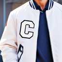 2 x FANCIBAND 4.5 Inch Chenille Varsity Letter Patches White Iron On Letters Letterman Jacket Patches for Clothing Jacket Hoodie Varsity Bag Q