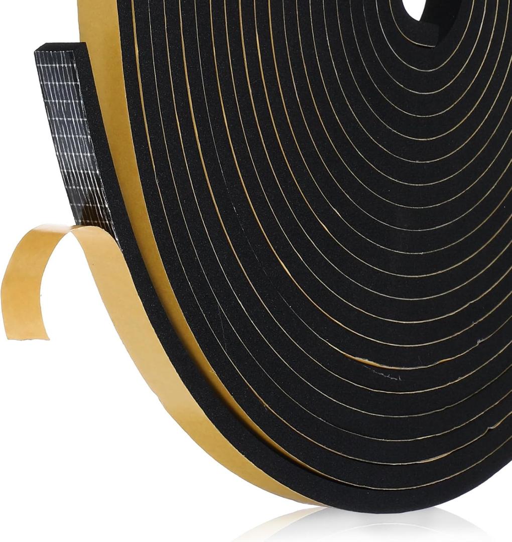 Self Adhesive Foam Tape Weatherstrip Front Door Weather Stripping Window Foam Seal Strip Foams Insulation Tape for Windows High Density EVA Strips with Strong Adhesive High Density Seals Strip, 33FT