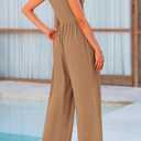 PRETTYGARDEN Womens Summer Jumpsuits Dressy Casual One Piece Outfits Sleeveless Mock Neck Wide Leg Pants Rompers with Pockets (XXL)