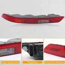 Left Inner Tail Light Replacement Compatible With Audi Q5 2018-2021, 80A945069A, Factory Style Rear Brake Lamp Assembly Driver Side, Clear & Red Lens with Bulb