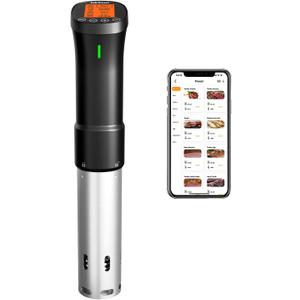 WIFI 2.4G Sous Vide Cooker 1000W Immersion Circulator with APP 14 Recipes,Alarm,Calibration & Timer, 3D Water Fast Heating Ultra-Quiet Sous Vide Machine