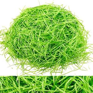 Whaline Basket Grass Craft Shredded Tissue Raffia Gift Filler Paper Shreds for DIY Gift Packaging Easter Basket Filling Egg Stuffer Party Supplies Accessories Decoration, 120g, 4 Oz (Green),Set of 2