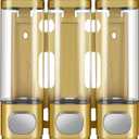 3-in-1 Room Wall Mounted Bathroom, Shower Pump Dispenser and Organizer, Dispensers for The Shower, Shampoo and Conditioner Dispenser, Shampoo Dispenser for Shower(Golden)