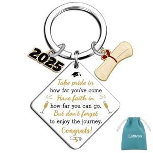 Pack of 4 EoffIvan Class Of 2025 Gifts Graduation Gifts For Her Him Keychain Graduation Keychain Gift For Graduate Student Middle High School College Gifts For Women Men