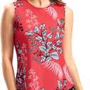 SANTINY Sleeveless Rash Guard for Women UPF 50+ Modest Swimsuit Quick Dry High Neck Bathing Suit Swim Top Swim Tank (Red, XL)