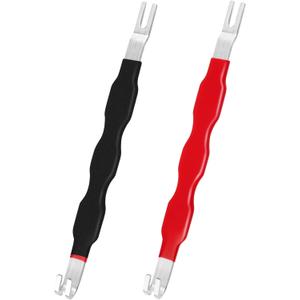 2 x 2 Pcs Automotive Electrical Terminal Connector Separator Removal Tool Remover, Universal for Cars Trucks, Fits Electrical Plugs Fuel Injectors Push Tabs Harness Connectors Tight Areas (Red+Black)