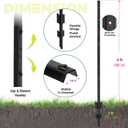 Fence Posts 4 Feet, Heavy Duty Metal Fence Post with U-Channel, Steel Fence U Post for Wire Fencing Steel Post for Yard, Outdoor Wire (Black - Set 15)
