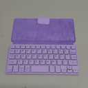 CACOE Wireless Keyboard with Stand, Mini Keyboard for Cell Phone, Ultra-Slim Portable, Foldable, Dual-Channel QWERTY with Stand Holder for Smartphone and More iOS Android Windows, Purple