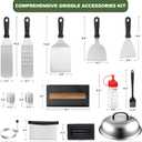 18PCS Griddle Accessories Kit, Flat Top Grill Accessories Set for Blackstone and Camp Chef, Grill Spatula Set with Enlarged Spatulas, Basting Cover, Scraper for Outdoor BBQ