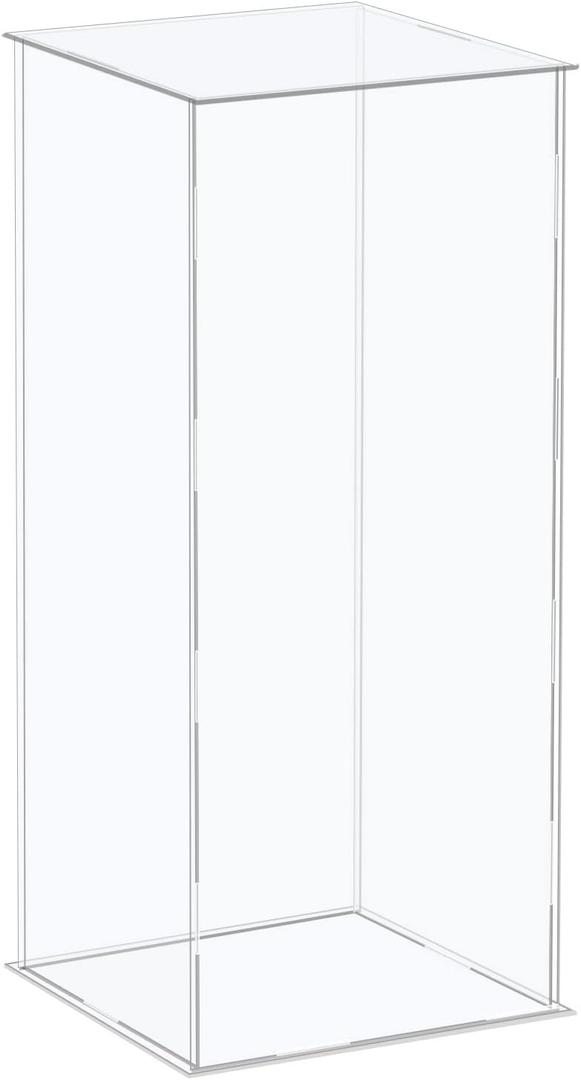 MECCANIXITY Acrylic Display Case Plastic Box Cube Storage Box Clear Assemble Showcase 8.3x6.3x16.1 Inch for Collectibles