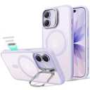 ESR for iPhone 17 Case with Stash Stand, Camera Control Cover Compatible with MagSafe, Military-Grade Drop Protection Magnetic Phone Case, Scratch-Resistant Back Cover,Frosted Light Purple
