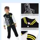 Disney Marvel Spider Man Bomber Jacket Toy Story Cars Mcqueen Varsity Cardigan Lightweight Coat Snap Button Sweatshirts 2-13Y (Black)