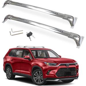 Heavy Duty Chrome Finishing Upgraded Roof Rack Crossbar Compatible for Grand Highlander Lexus TX 2024-2026 All Grades.Max 260lb Loading Weight Metal Lockable Anti -Theft Locking Mechanism