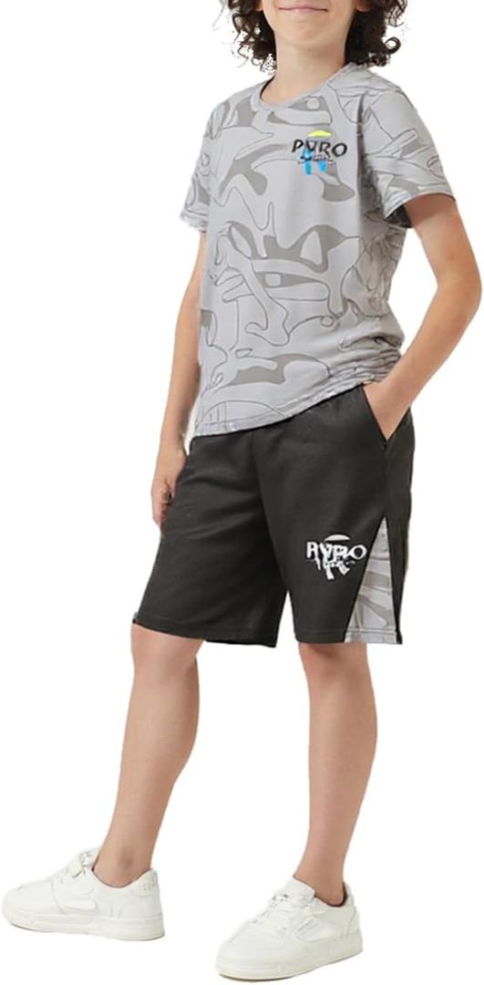 Boys Clothes Teen Athletic Shirts Gym Shorts Sets Summer Mesh Outfits 5-12Y