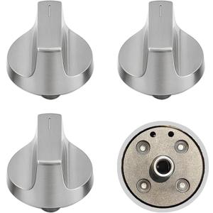 4 Pcs W11517334 Range Knob Compatible with Whirlpool Gas Ranges WEG515S0, WEG745H0, Replace W11122869, W10850033, W11458842