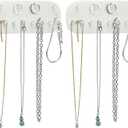 2 Pcs Necklace Holder Wall Mounted, Jewelry Organizer Hanging with 12 Hooks for Necklaces, Chains, Rings, Bracelets