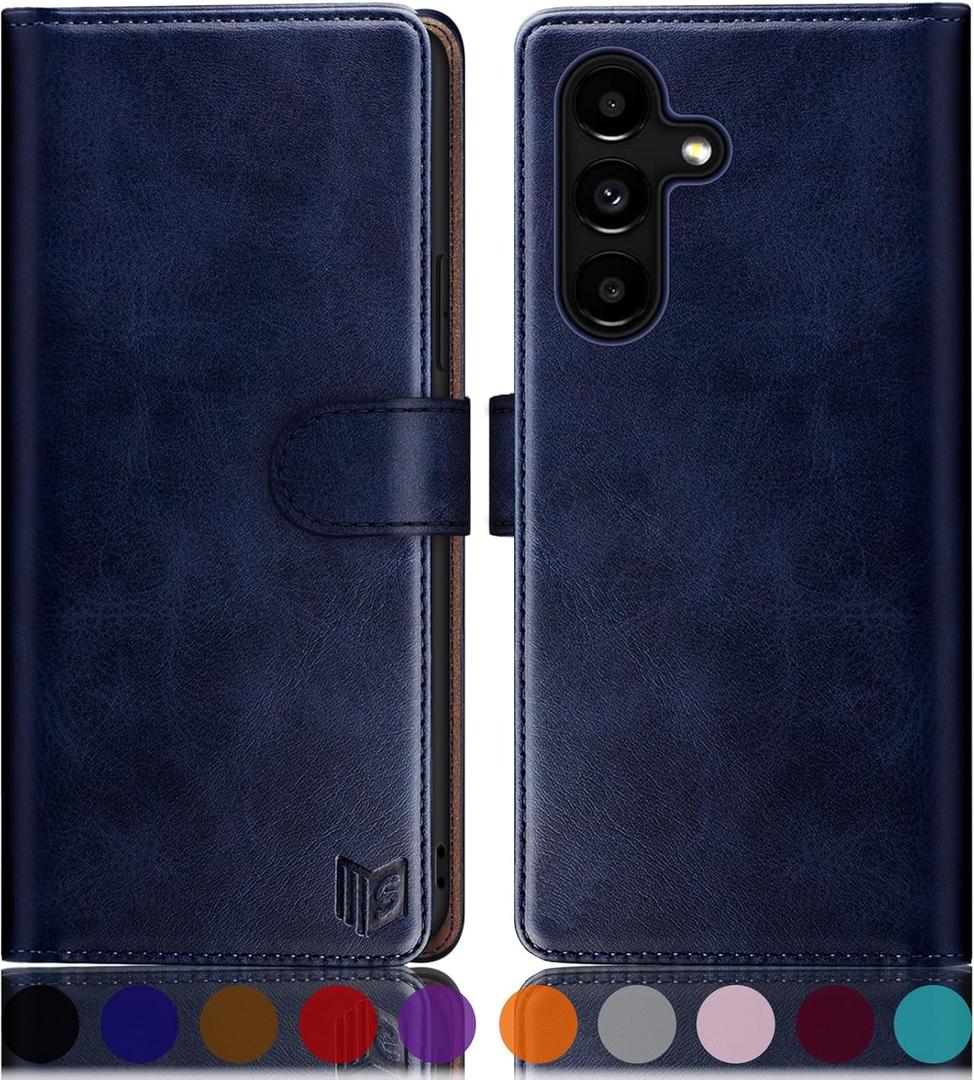 4 x SUANPOT for Samsung Galaxy S24 Plus/S24+ Wallet case with RFID Blocking Credit Card Holder,Flip Book PU Leather Protective Cover Women Men for Samsung S24Plus Phone case Blue