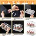 JCD 4 Pack Clear Cupcake Boxes, Plastic Cupcake Containers with Gift Ribbon, 5.5inches height Holder 6 Count Cup Cake Boxes for Parties, Baking, Wedding, Transport (6count/4pcs)