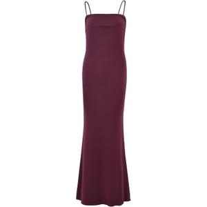 Women's Cutout Backless Maxi Dress Sexy Sleeveless Tight Slip Spaghetti Strap Long Dresses (Medium, Violet)