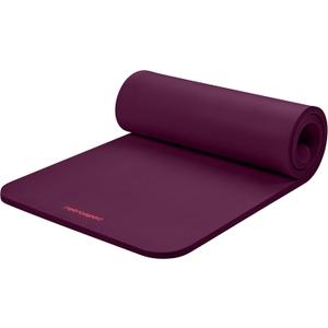Retrospec Solana Yoga Mat 1" Thick With Nylon Carry Strap for Men & Women - Non Slip Exercise Mat for Home Yoga, Pilates, Stretching, Floor & Fitness Workouts (Boysenberry)