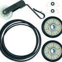 Dryer Repair Kit for Amana NED4655EW1 NED4600YQ0 NED4600YQ1 NGD4655EW2 NED4500VQ0 NED4700YQ1 NED4500TQ0 NED4800VQ0 NED5400TQ0 NED5800TQ0 Drum Rollers 14210017 Belt 341241 Idler Pulley 14210023