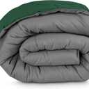Bare Home Reversible Comforter (Twin/Twin XL, Grey/Forest Green)