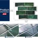 Art3dwallpanels 10-Sheet Peel and Stick Backsplash, 11.02'' x 8.46'' Peel and Stick Tile, 3D Self Adhesive Tile for Kitchen, Bathroom, Laundry Room, Dark Green