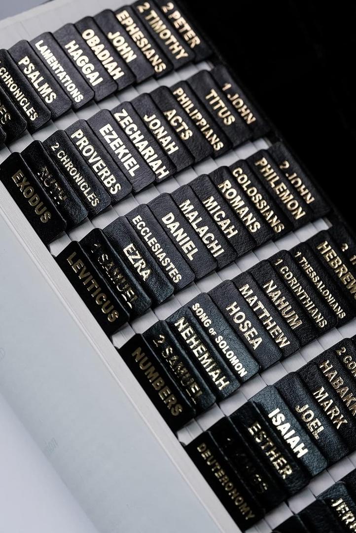 UPAFEXXI-Leather Bible Tabs, Bible Tabs for Women and Men(Gold Foil Lettering) Large Print Stickers, Easy to Read and Apply, 80 Chapters Labels for Easy Navigation(Black)
