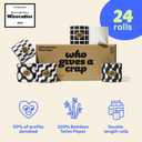 Who Gives A Crap 100% Bamboo Toilet Paper, 24 Rolls, 3 Ply, 330 Sheets, Long, Strong & Soft Toilet Tissue, Renewable, Tree Free Bathroom Tissue Made with Bamboo Fibers