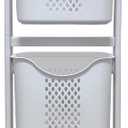 Laundry Basket Bathroom Multi-layer Clothes Storage Basket Household, Simple Kitchen Shelf Fruit Stand (2 Layers), 17.13 x 17.13 x 42.52 inches
