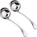 Small Ladle, Gravy Ladle, 7.9 Inch Sauce Ladles, 18/10 Stainless Steel Small Gravy Soup Spoon for Spooning Gravies or Sauces, Set of 2(Silver