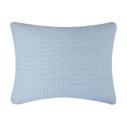 Greenland Home Fashions Homestead Modern Artisan Reversible Matelassé Pillow Sham, King, Sky Blue