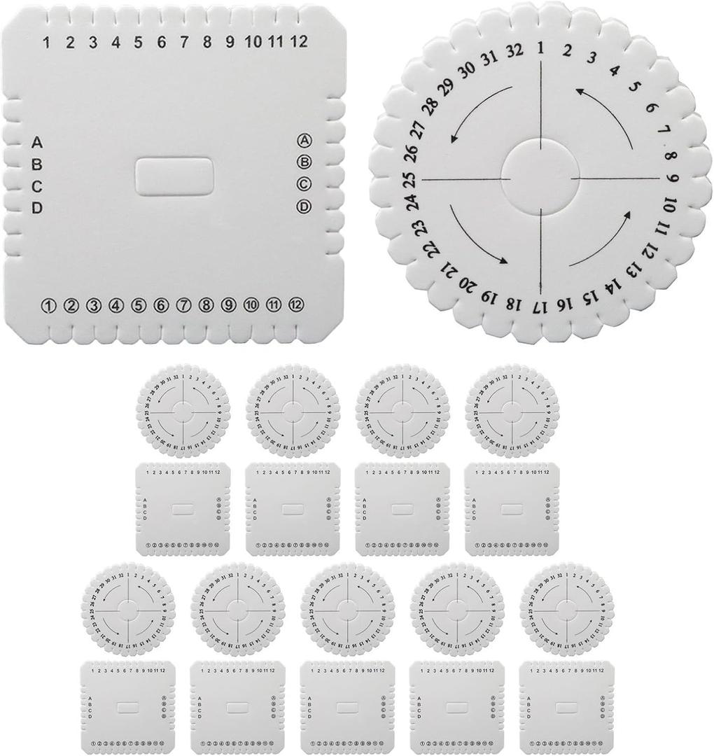 20 Pcs Round Kumihimo Disc Set - 40 & 32 Slots Thread Weaving Boards for Beginners - Portable Macrame Braiding Disk for DIY Bracelet, Cord Making & Jewelry Craft Projects
