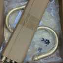 74" Gold Shepherds Hook StandAdjustable Free Standing Pole Holder for Hanging Bird Feeders, Plants, Lanterns, Wreaths, and Wind Chimes, Heavy Duty Base for Indoor & Outdoor Use, Holds Up to 20 LBS